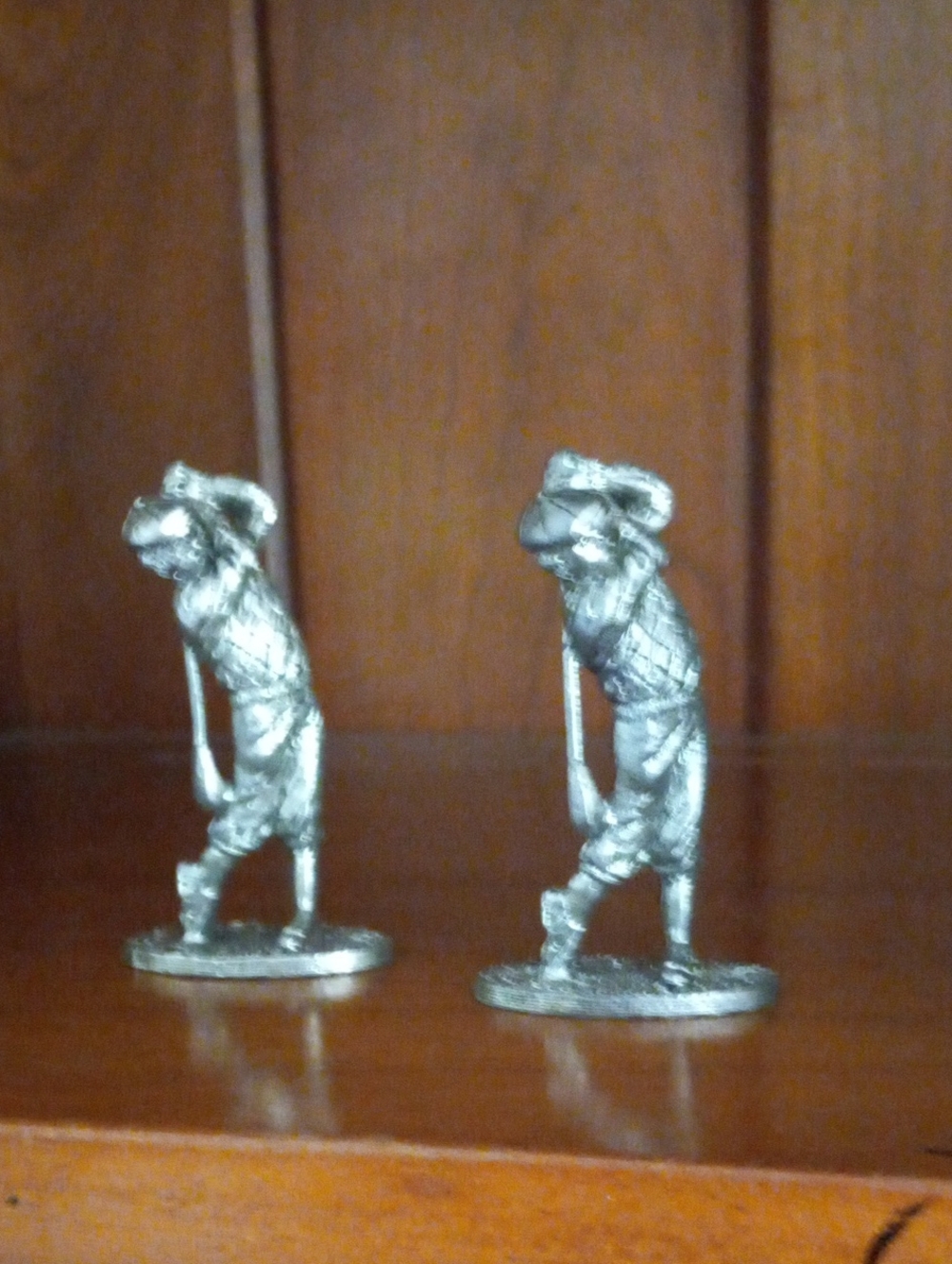 Vintage Metzke Pewter Male Golfer Figurines Set of 2 - 1993 Miniature Sports Dec